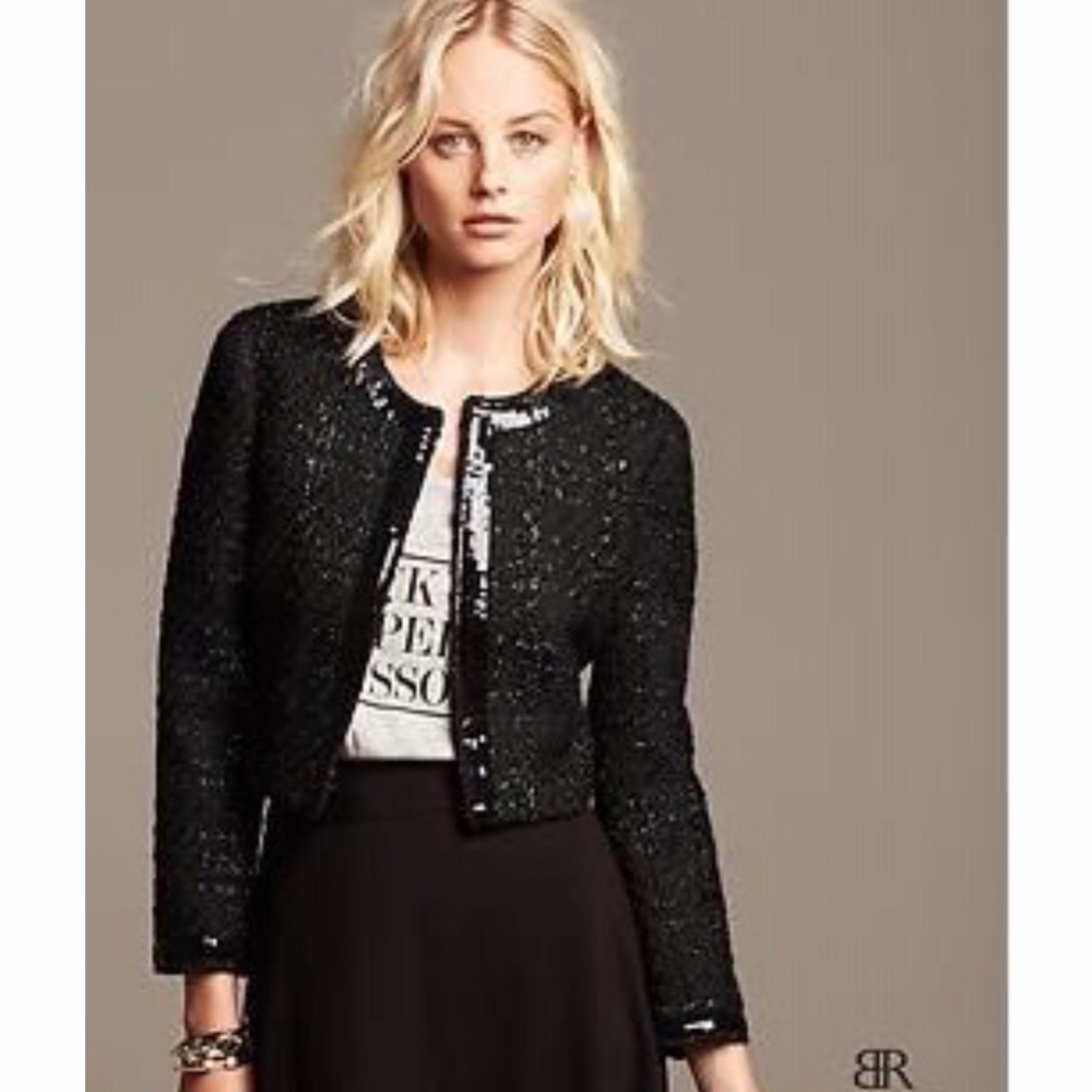 NWT Banana Republic Monogram Shine Cropped Jacket